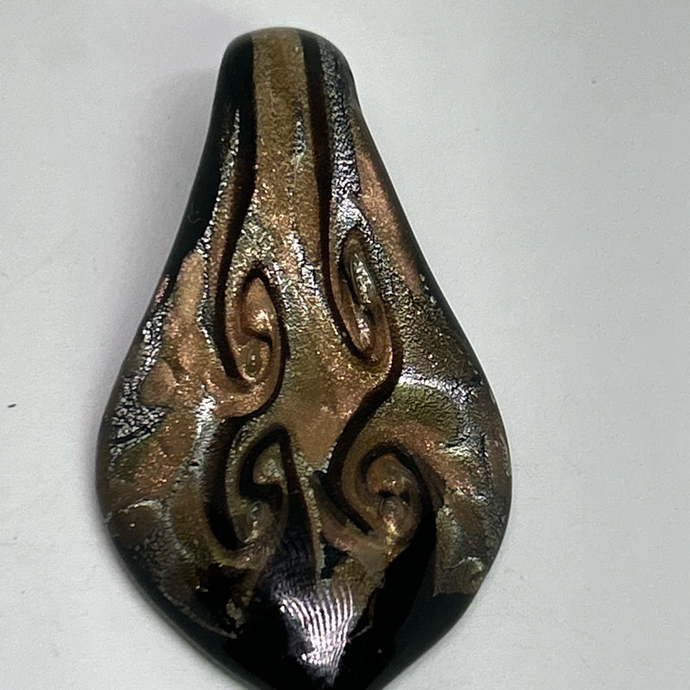Black and Gold Swirl Pendant
